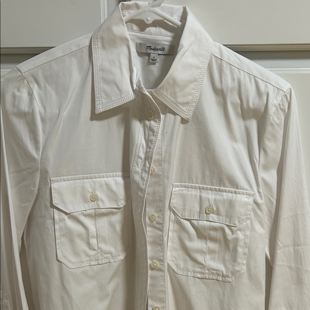 Madewell Women's White Button Down Shirt - Picture 3 of 5